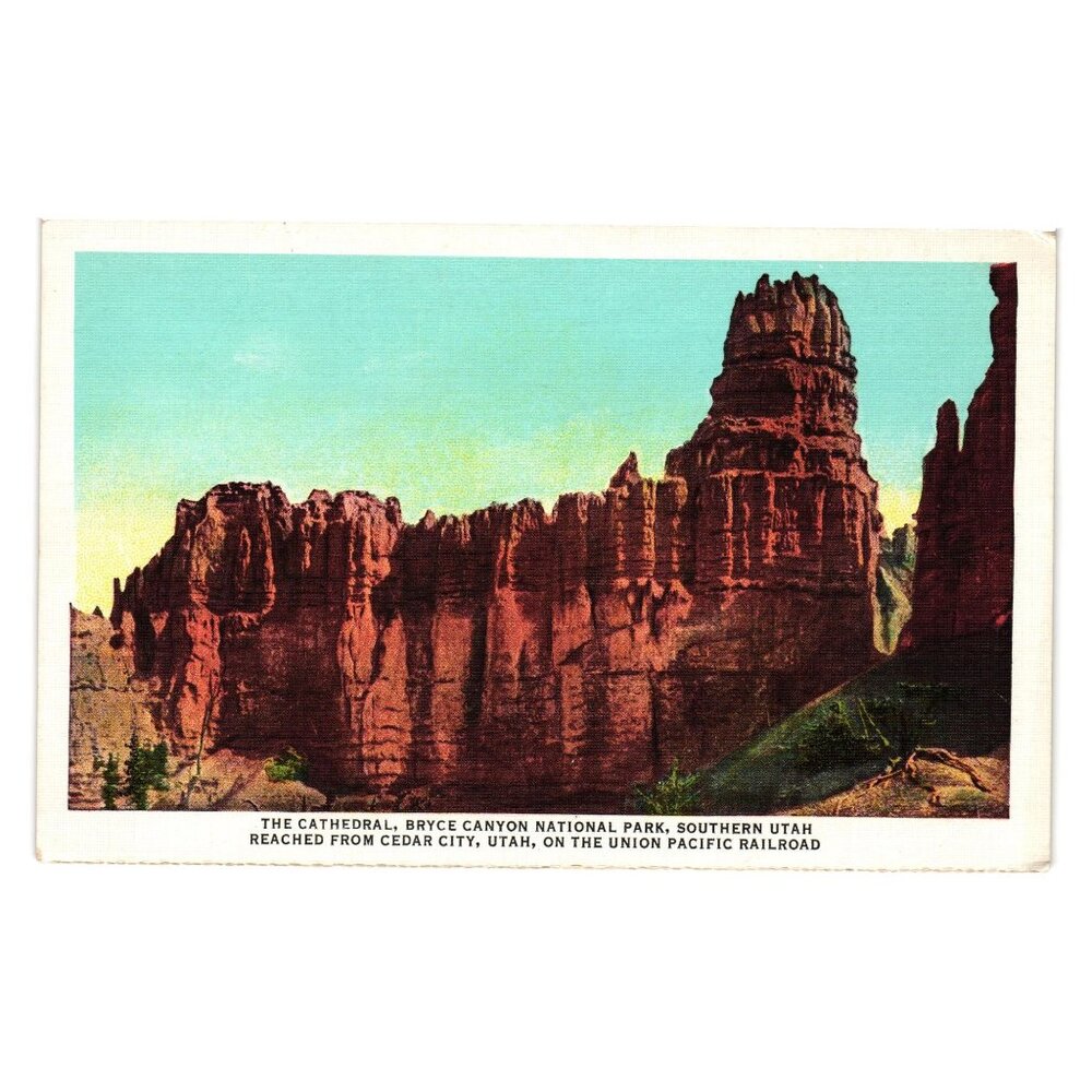Union Pacific Railroad Postcard Bryce Canyon National Park Southern Utah Vintage